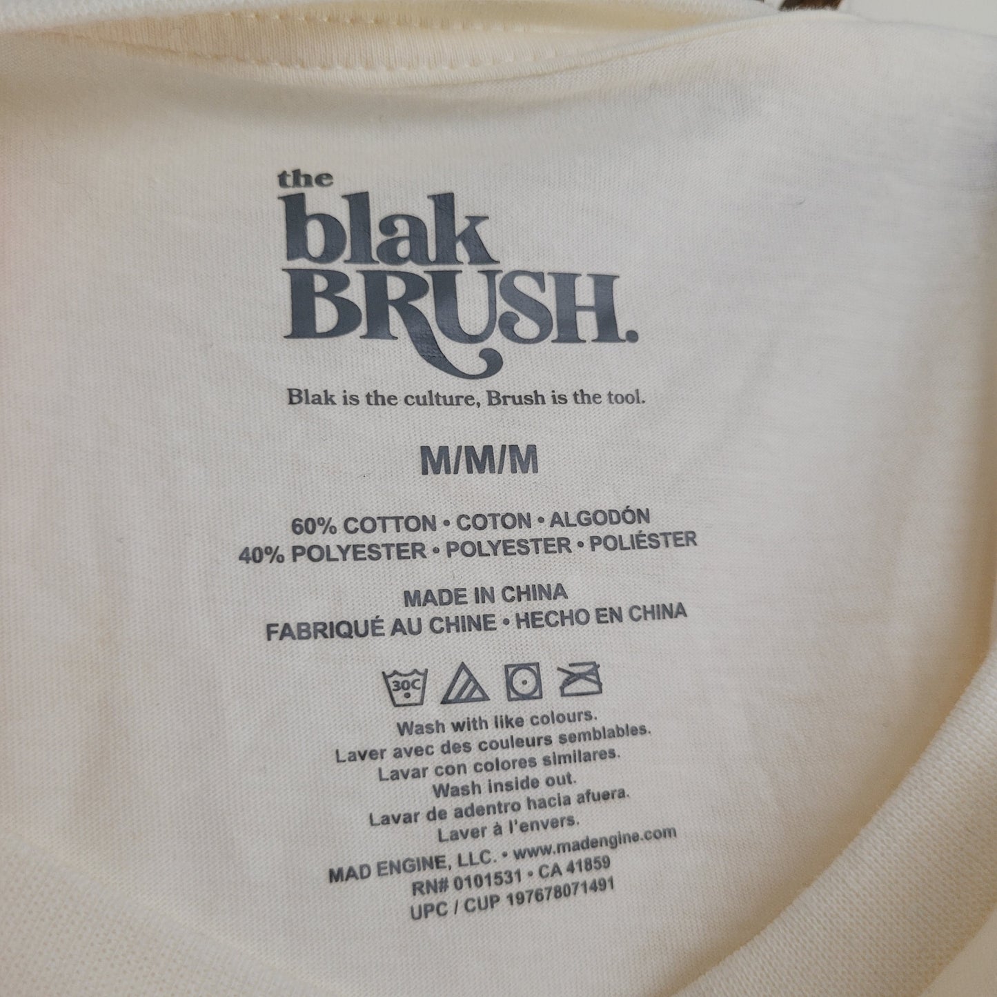 Cream Blak Brush Black History Month Graphic Tee (Size M)