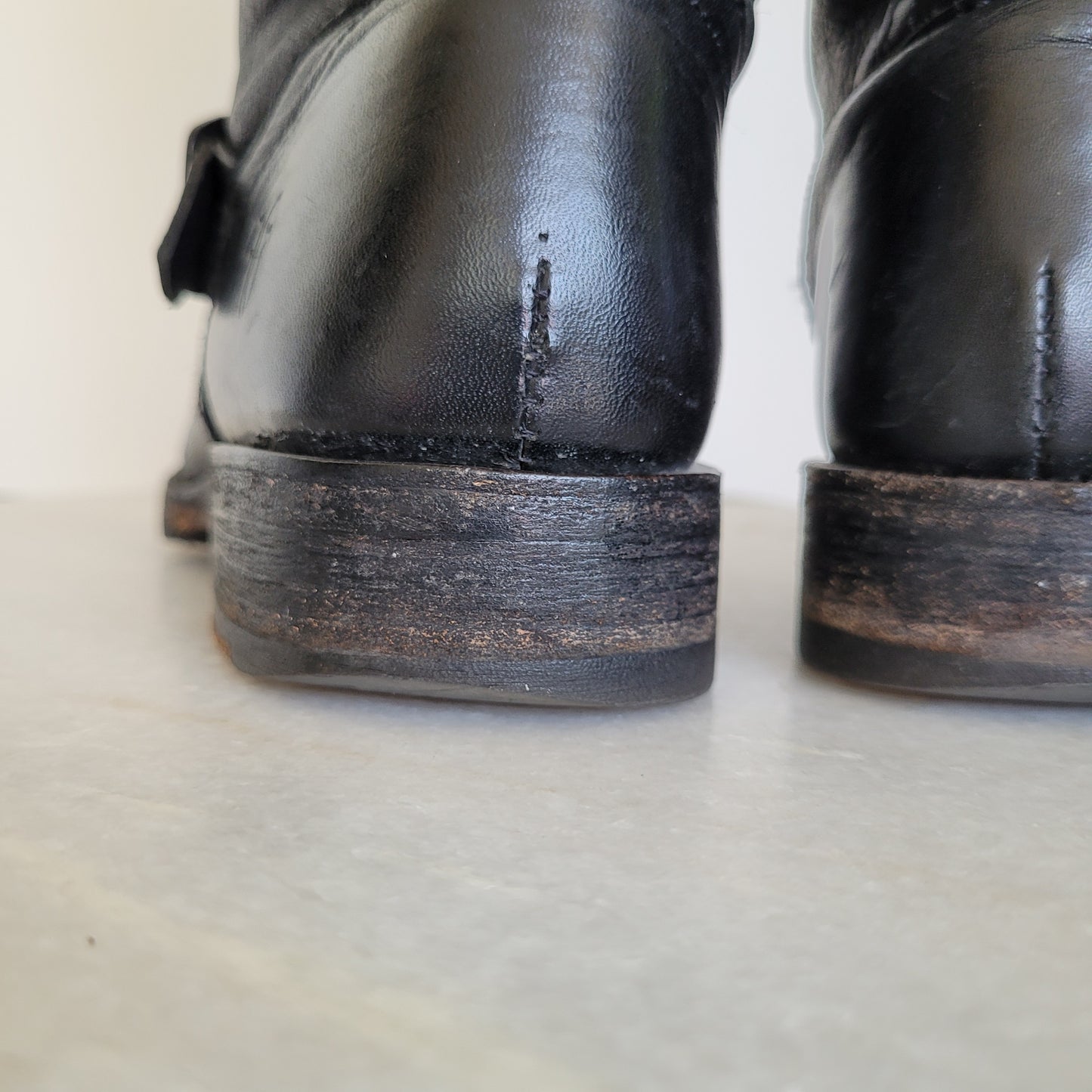 Black Leather Engineer Boots - Frye (Women's 6.5B)